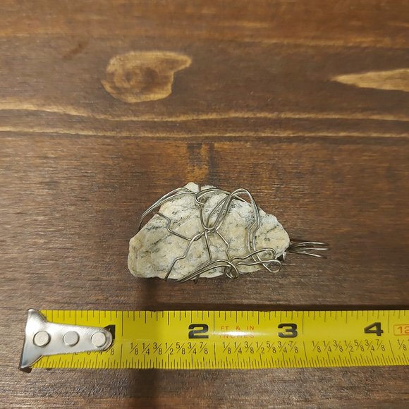 Wire Wrapped Sun Peaks Granite Rock Pendant - Picture 8 of 8